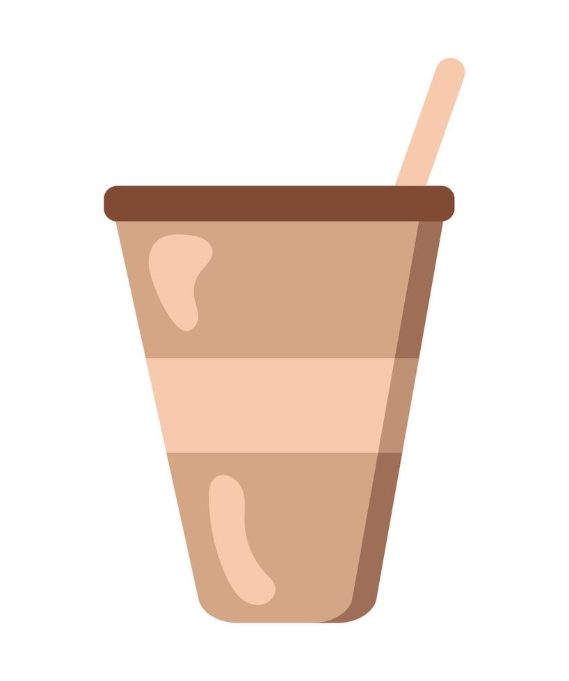A cup of coffee with a straw and a straw vector