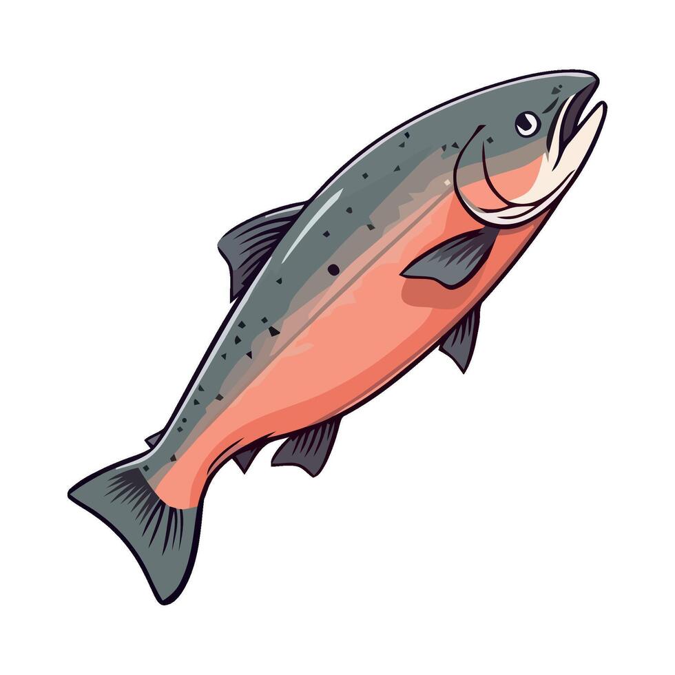 A fish with a large mouth and a black tail vector