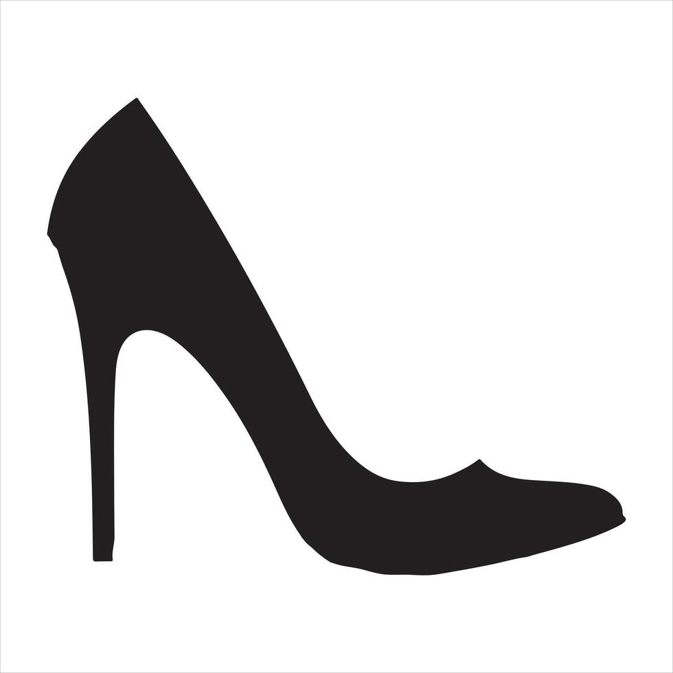 Elegant high heel shoe or stiletto in silhouette on white background vector