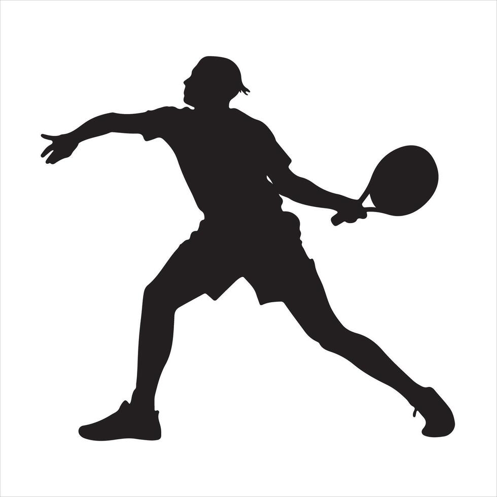 Man tennis player silhouette isolated on white background vector