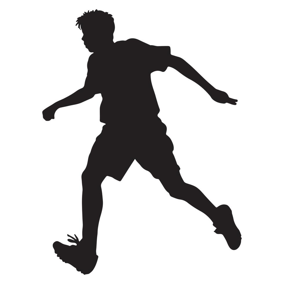 soccer shoot silhouette silhouette white background vector