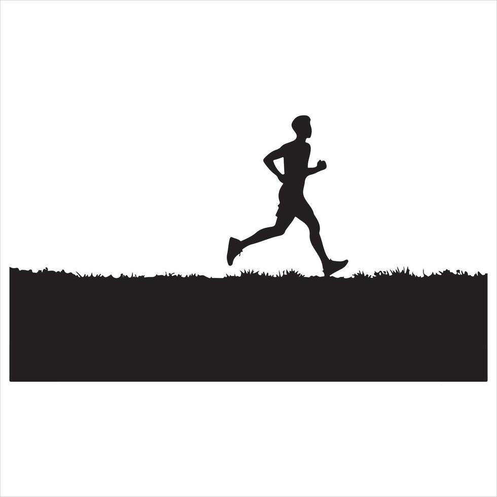 Running Person silhouette white background vector
