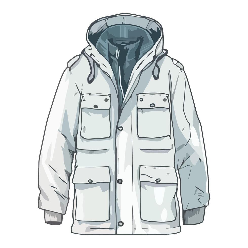 An illustration of a white parka vector