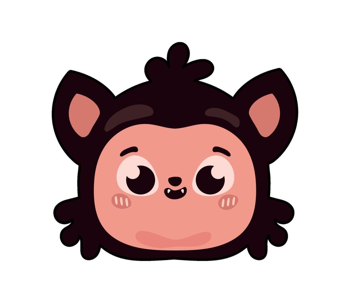 A cute cartoon cat with big eyes vector