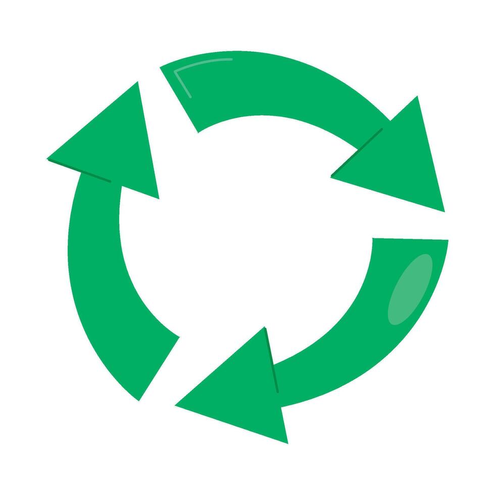 A green recycle symbol with arrows pointing in different directions vector