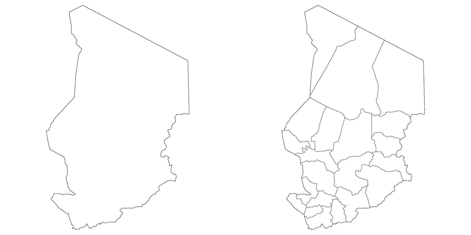 Chad map. Map of Chad in white set vector