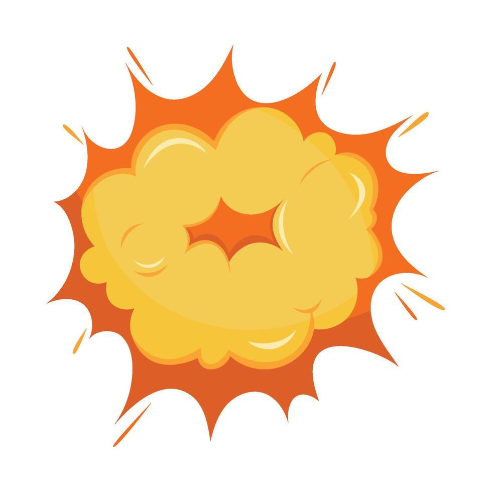 A cartoon explosion icon on a white background vector