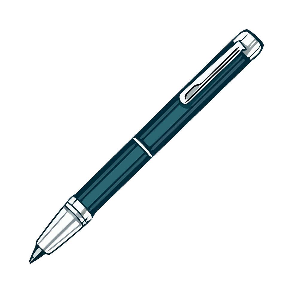 A pen is shown on a white background vector