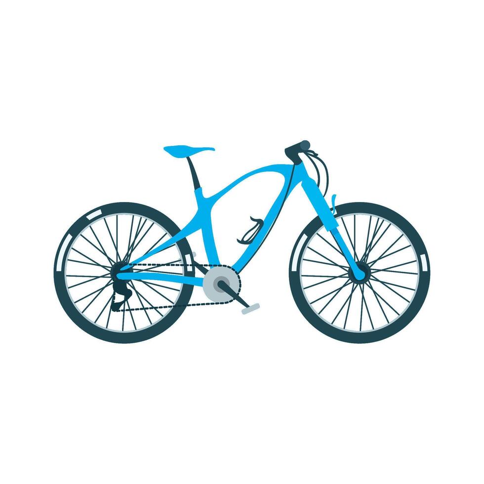 A blue bicycle is shown on a white background vector