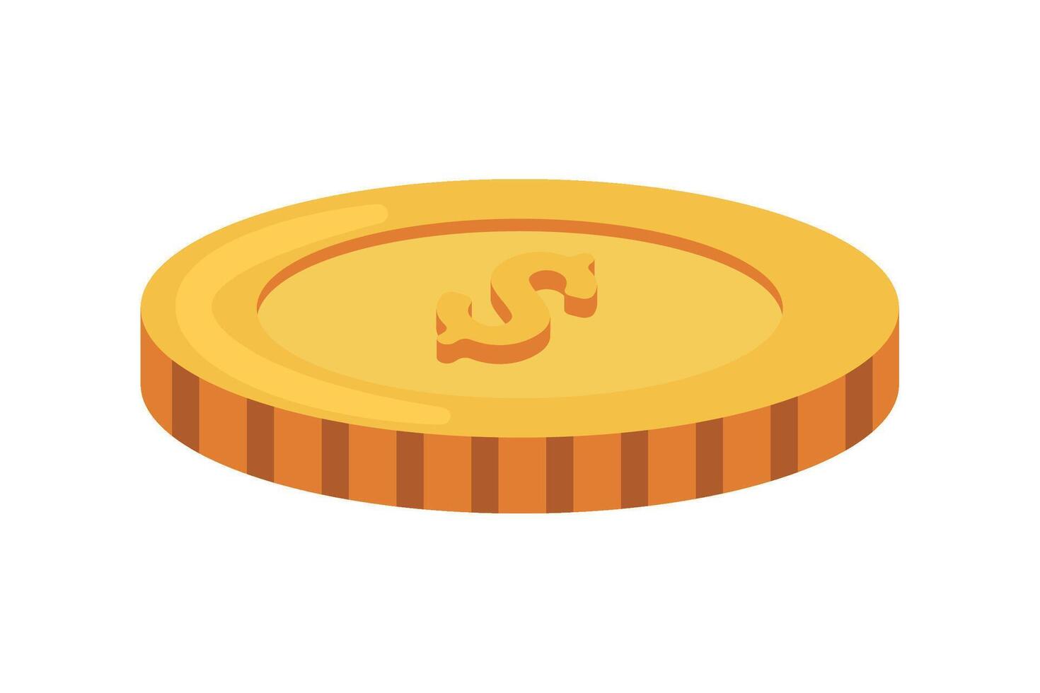 Gold coin icon isolated on white background illustration vector