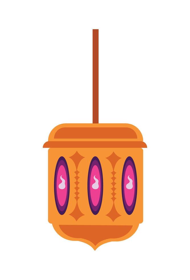 A lamp with a pink and purple design vector