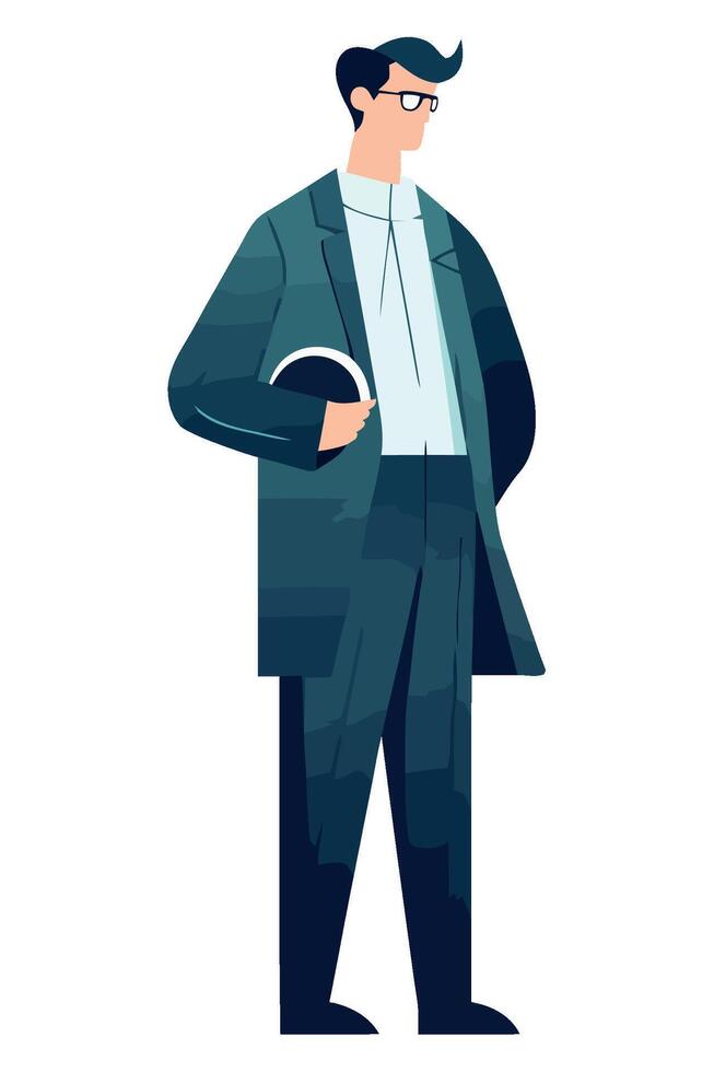 A cartoon man in a suit and tie vector