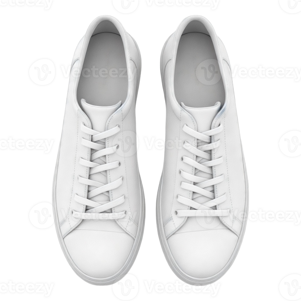 A pair of white shoes with a white laces png