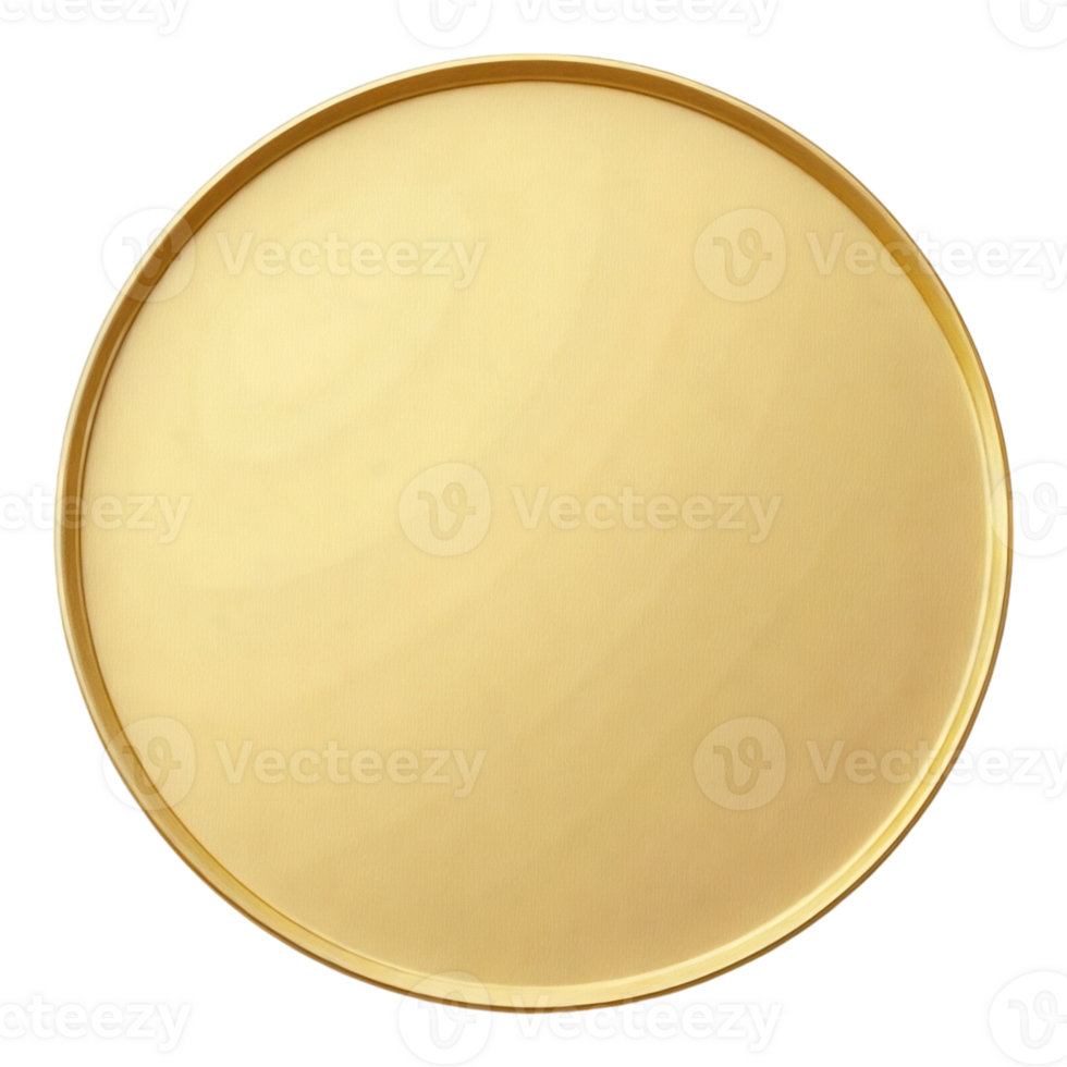A gold plate with a circular shape png