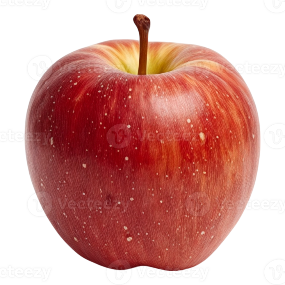 A red apple with a stem png