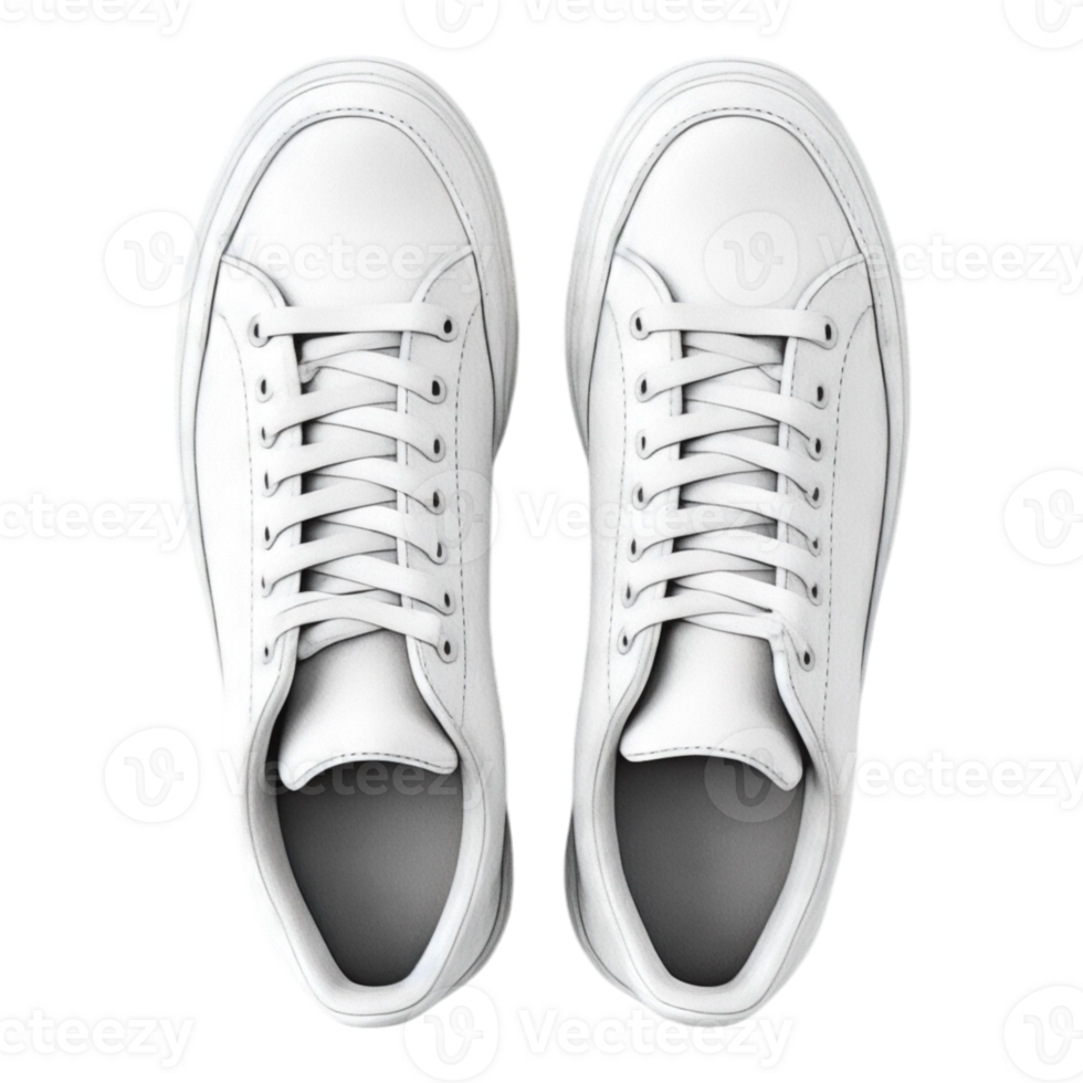 A pair of white sneakers with laces png
