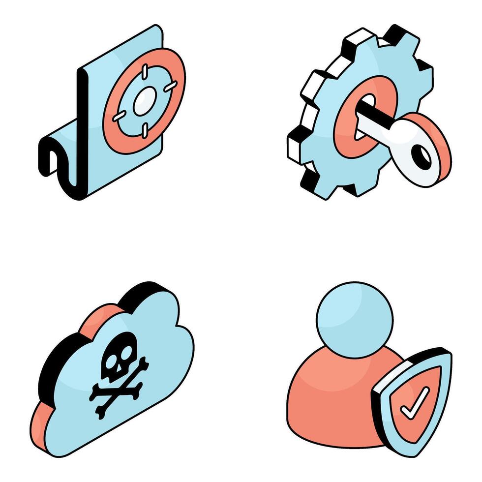 Pack of Protection and Safety Flat Icon vector
