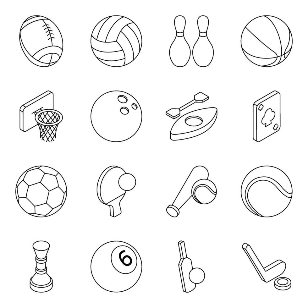 Set of Sports Linear Icons vector
