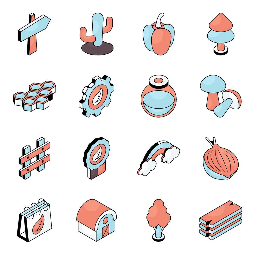 Set of Ecology Flat Icons vector