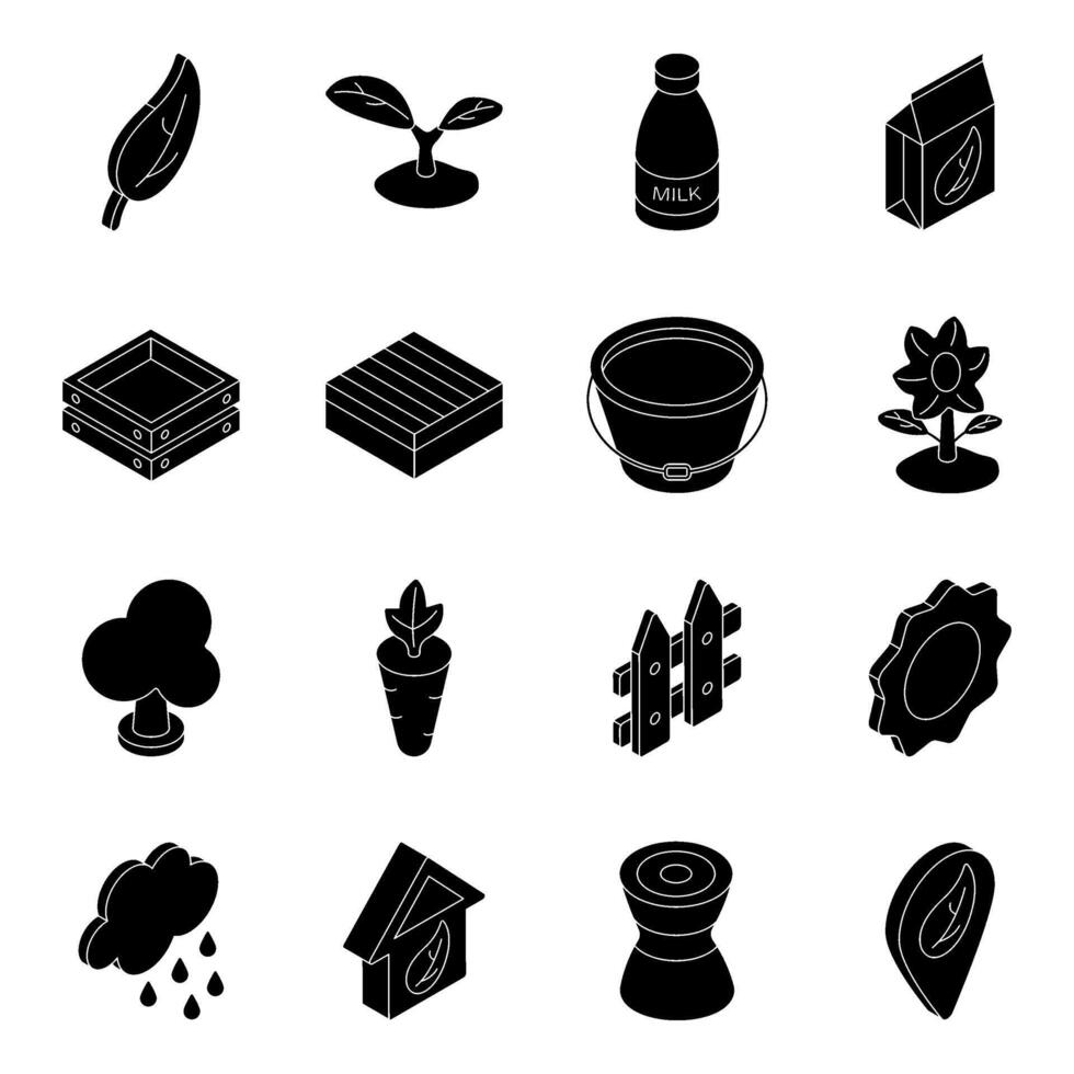 Set of Farming Flat Icons vector