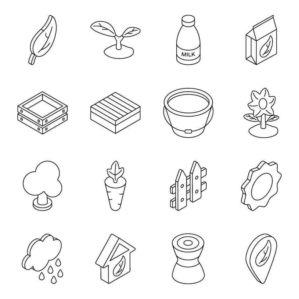 Set of Farming Flat Icons vector