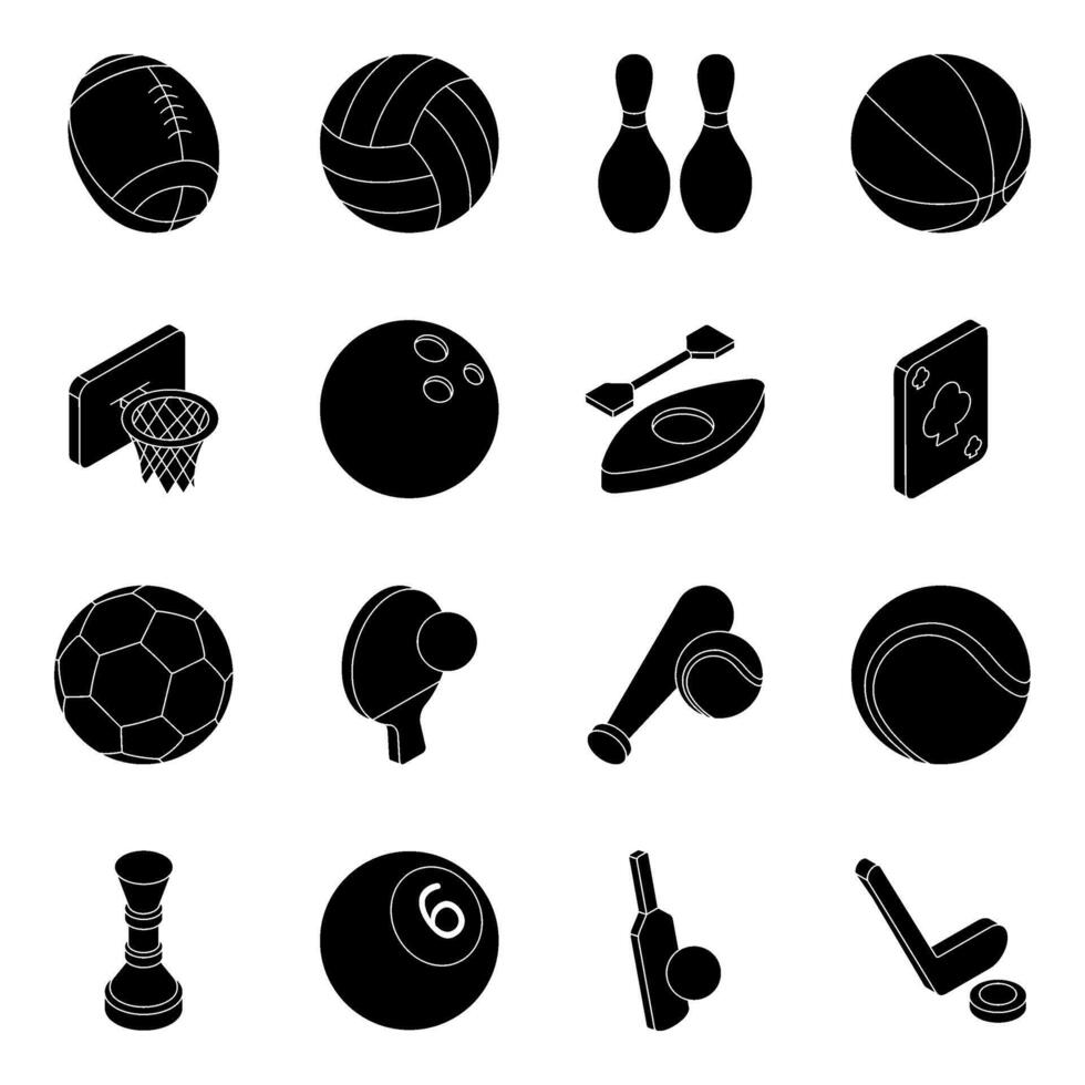 Set of Sports Solid Icons vector