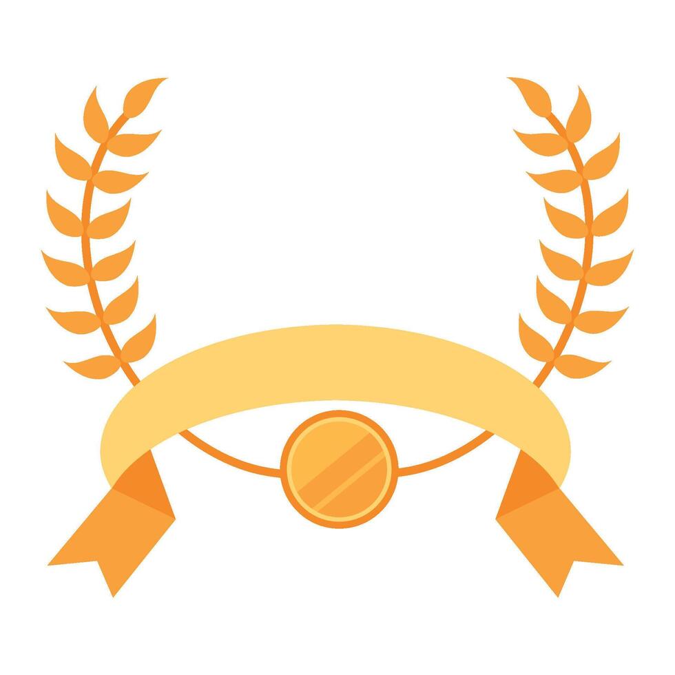 A laurel wreath with a medal and ribbon vector