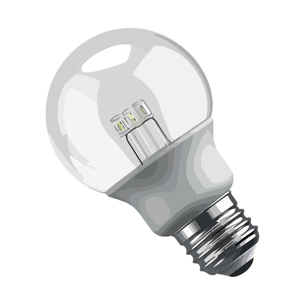A light bulb is shown on a white background vector