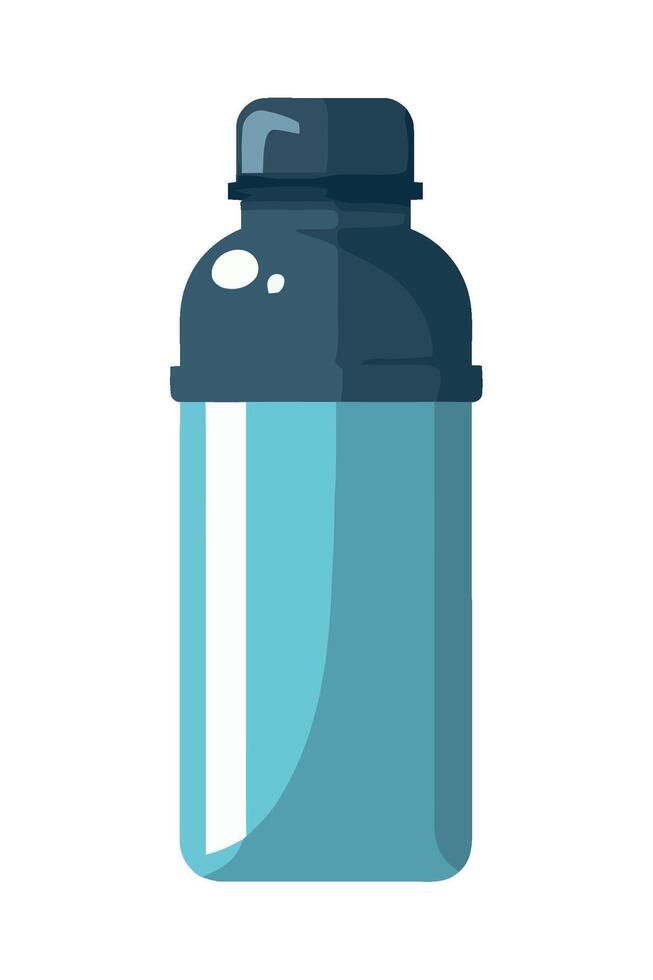 A blue bottle with a black lid on it vector