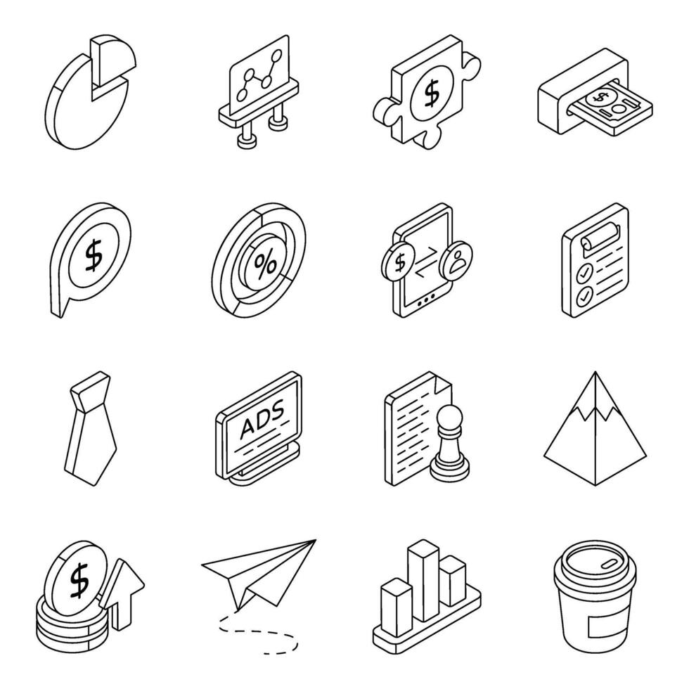 Pack of Business Linear Icon vector