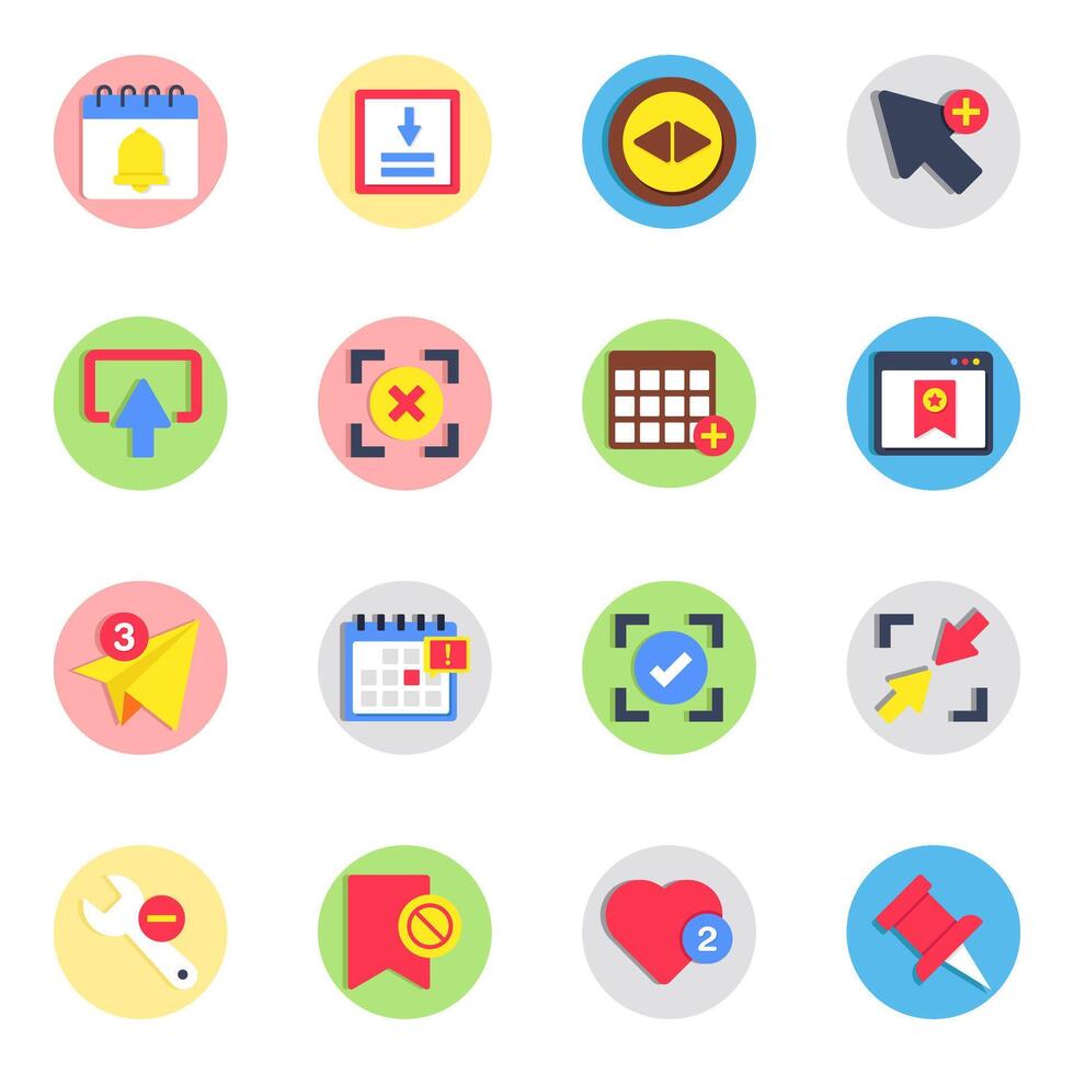 Set of Navigation Arrows and Ui Flat Icons vector
