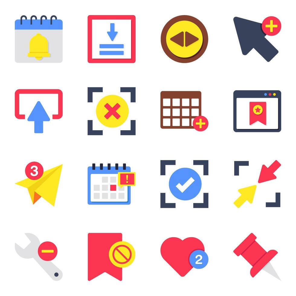 Set of Navigation Arrows and Ui Flat Icons vector