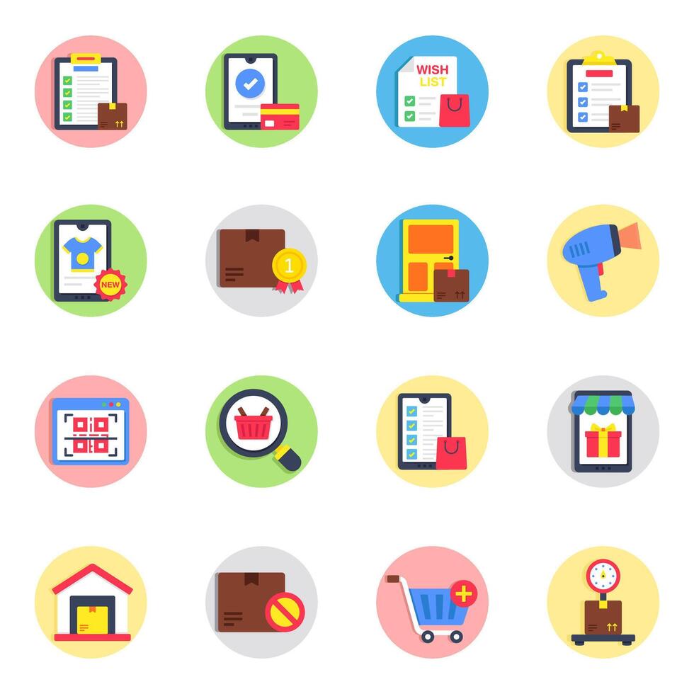 Set of Commerce Flat Icons vector