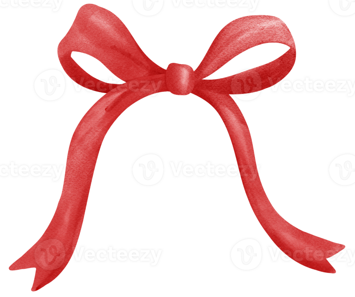 Red Coquette Ribbon Bow Watercolor Trendy Bow Design png
