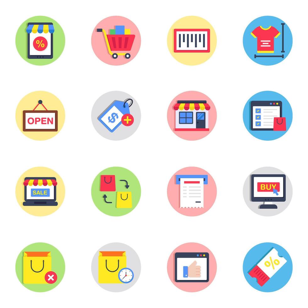 Set of Buy Flat Icons vector