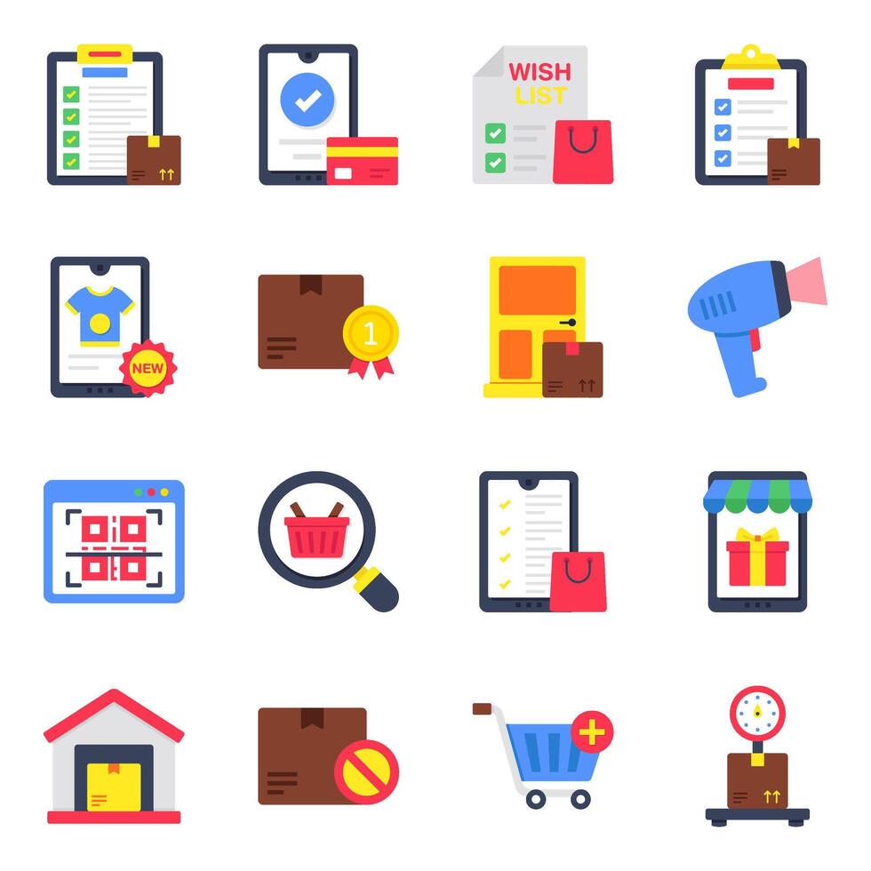 Set of Commerce Flat Icons vector