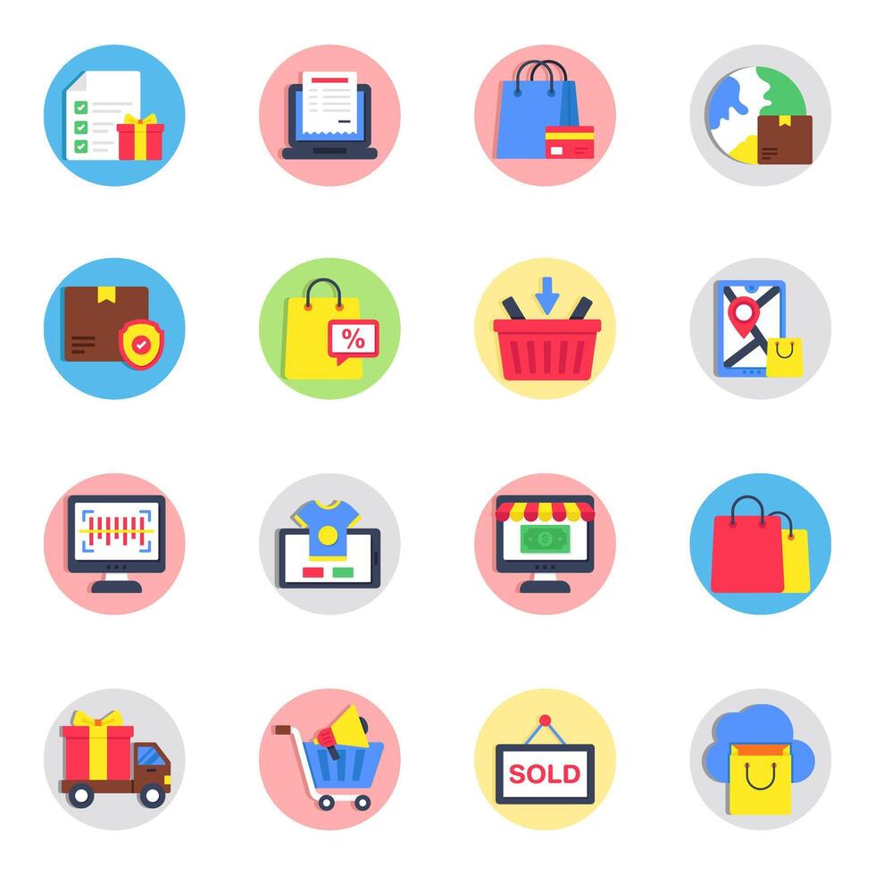 Set of Spending Flat Icons vector