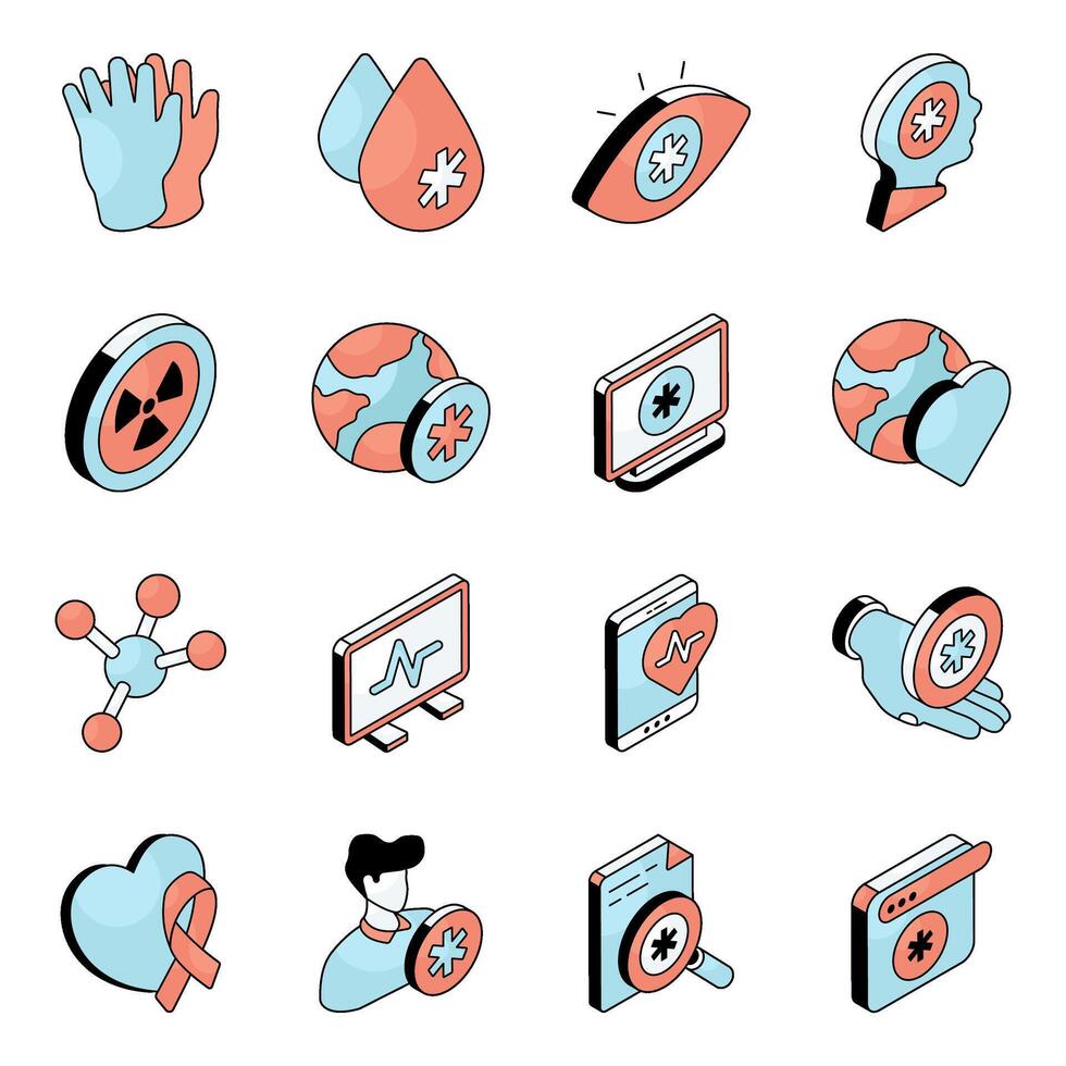 Set of Medication Flat Icons vector