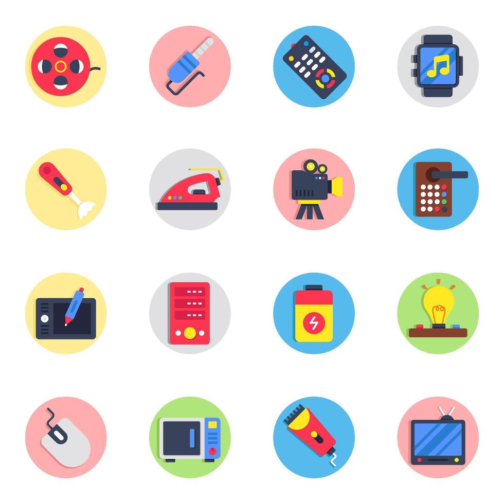 Pack of Technology Flat Icon vector