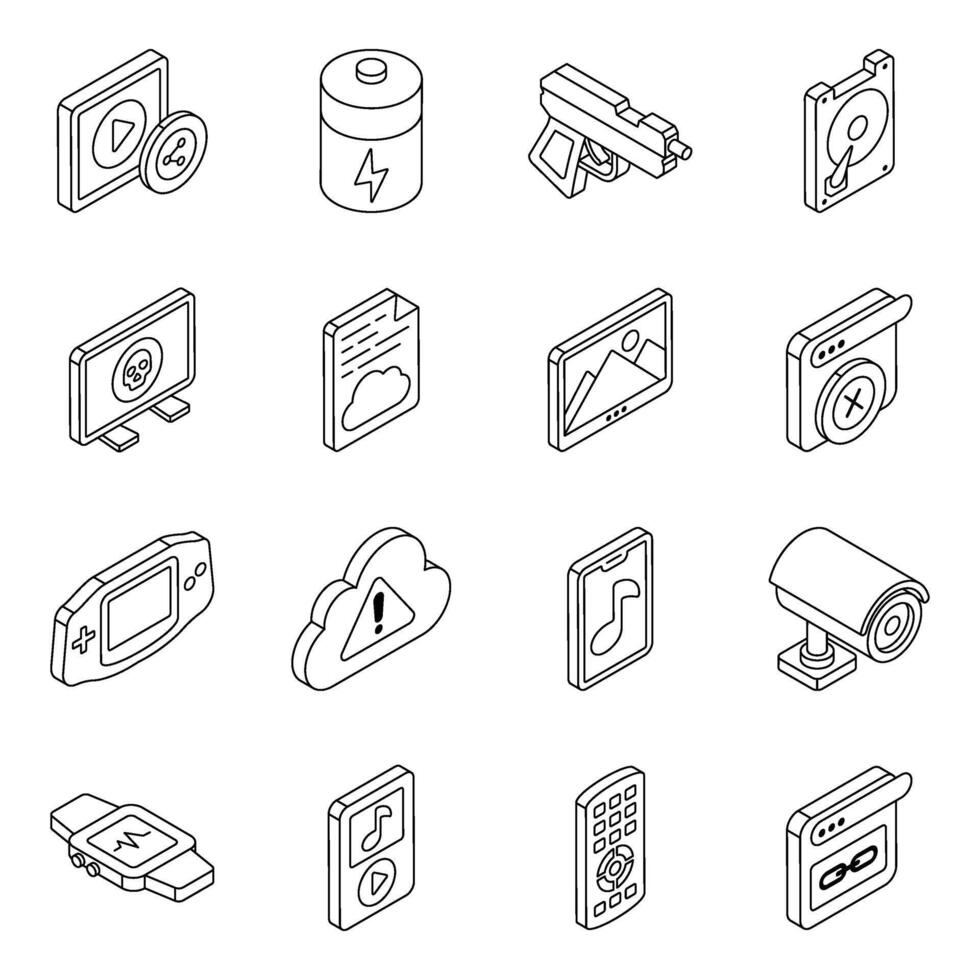 Pack of Network Security Linear Icon vector