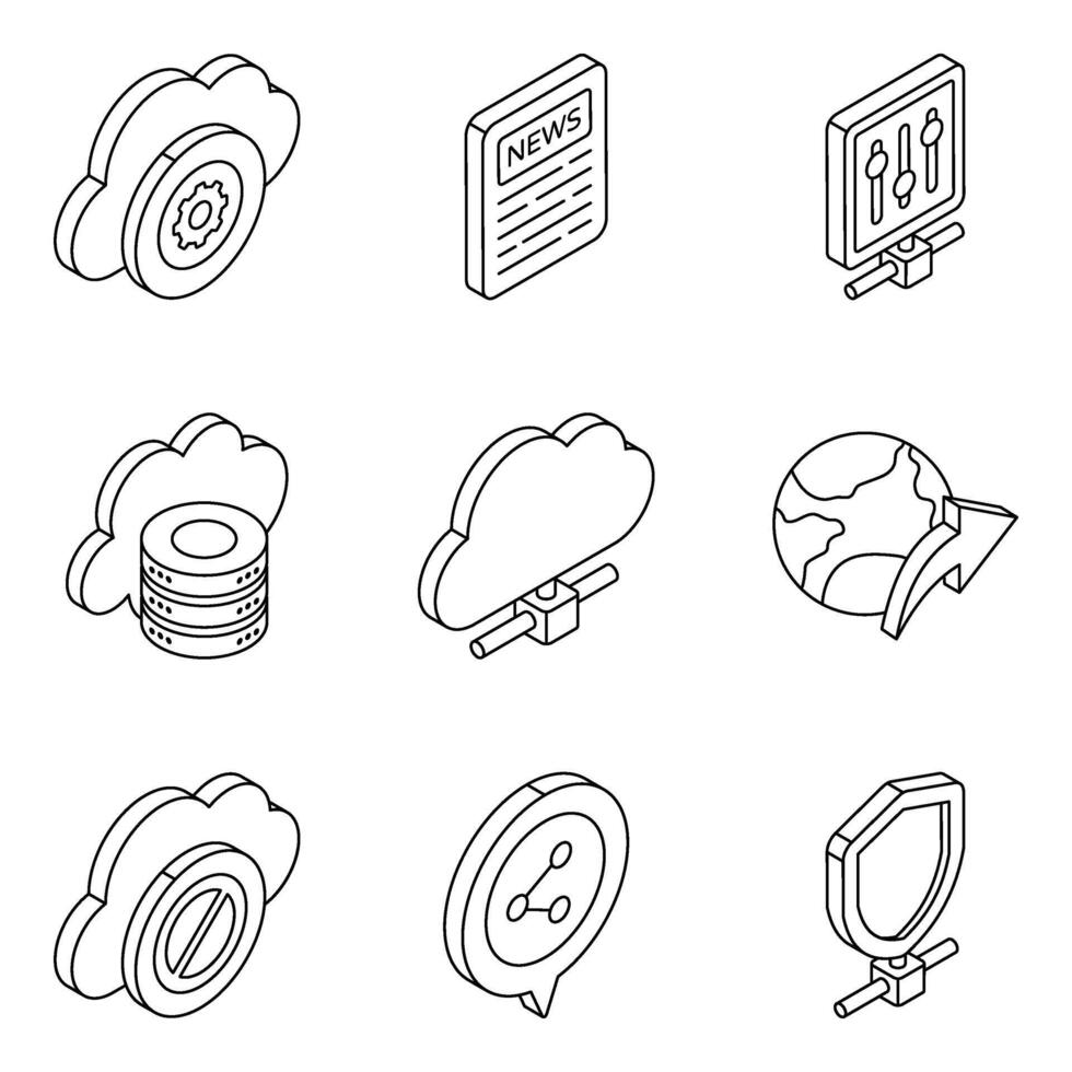Pack of Smart Devices Linear Icon vector