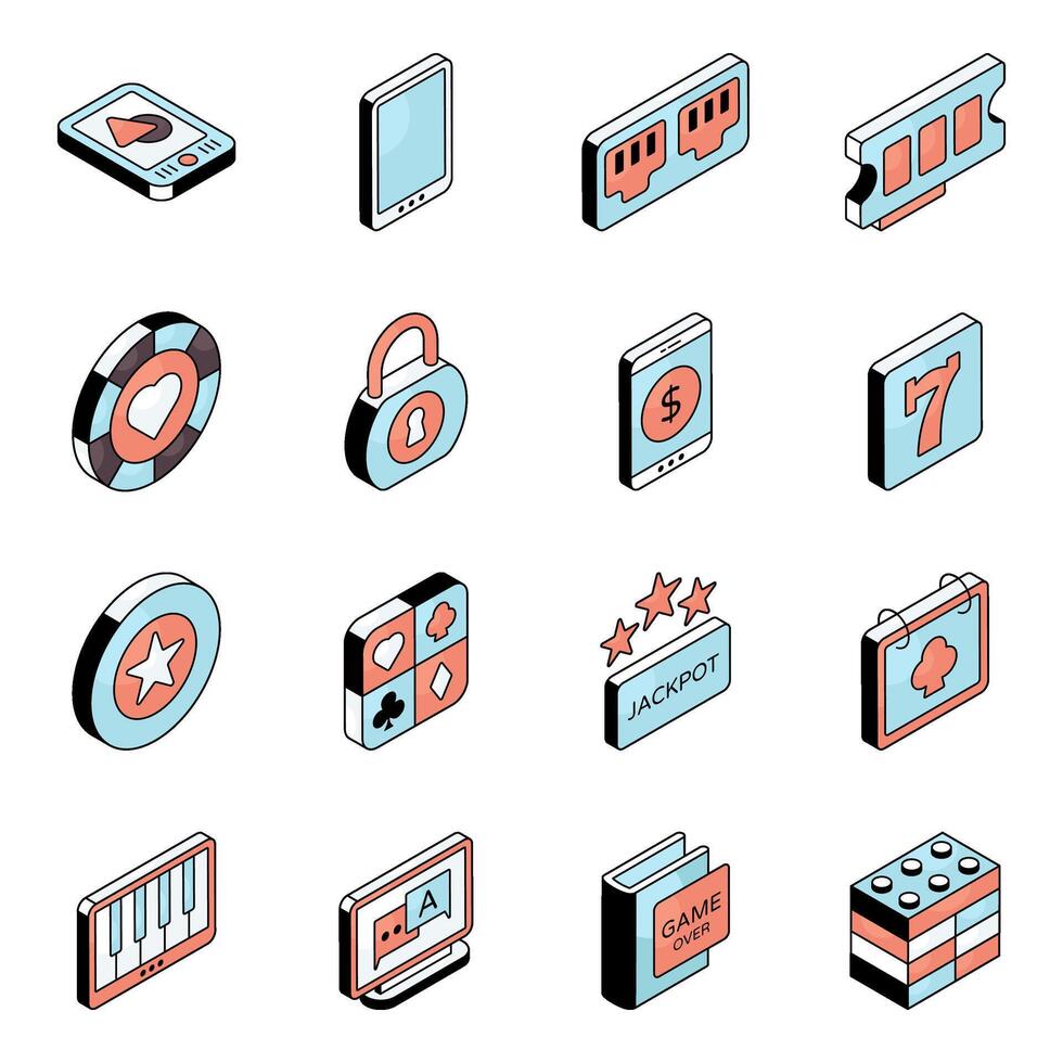 Set of Computer Equipment Flat Icons vector