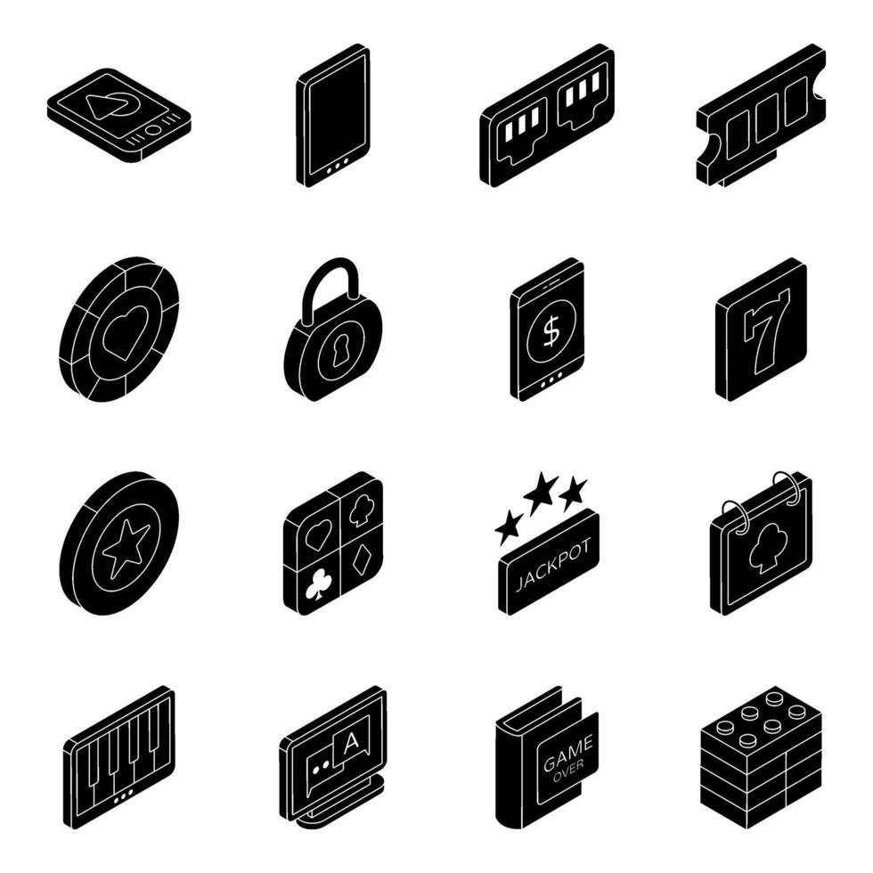 Set of Computer Equipment Flat Icons vector