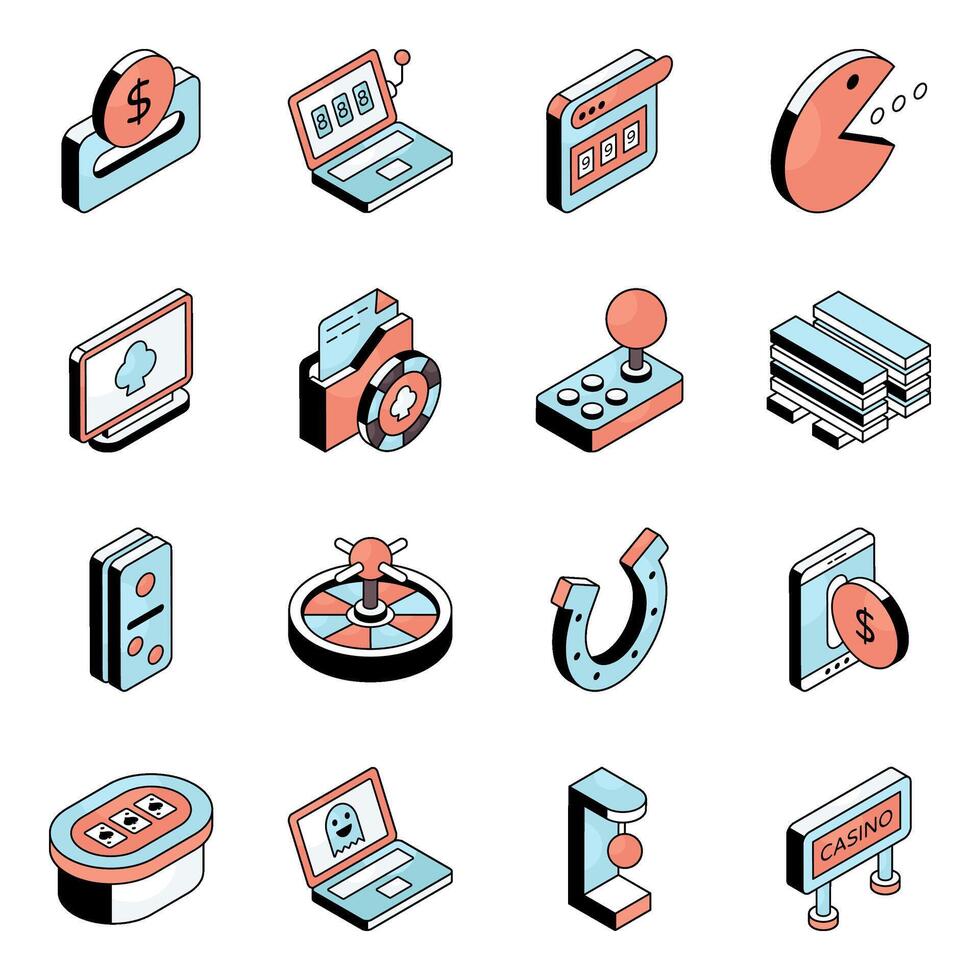 Set of Computer Hardware Flat Icons vector