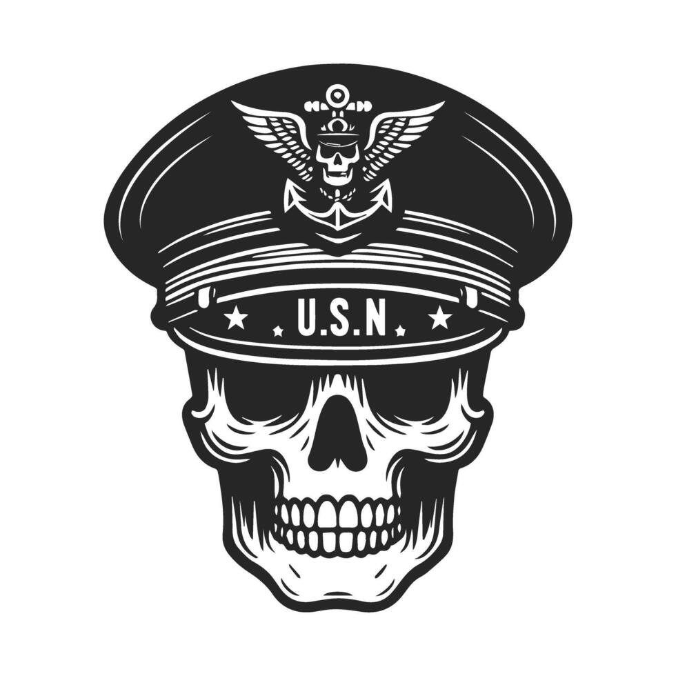 Skull in a sailor's hat vector
