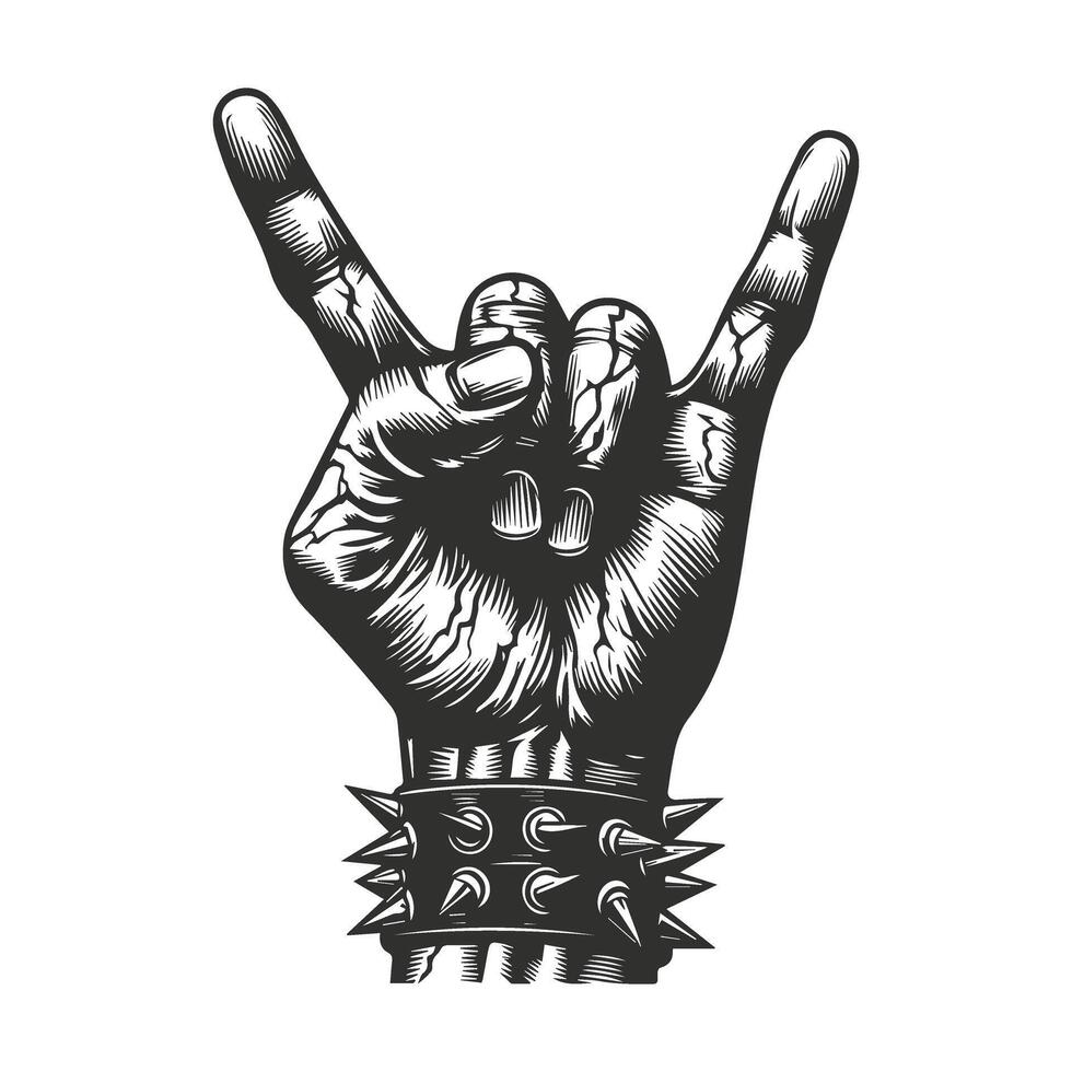 A rock hand with rock sign design illustration vector