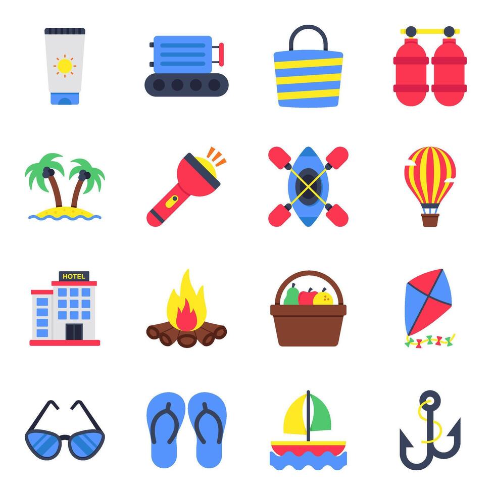 Set of Travel Flat Icons vector