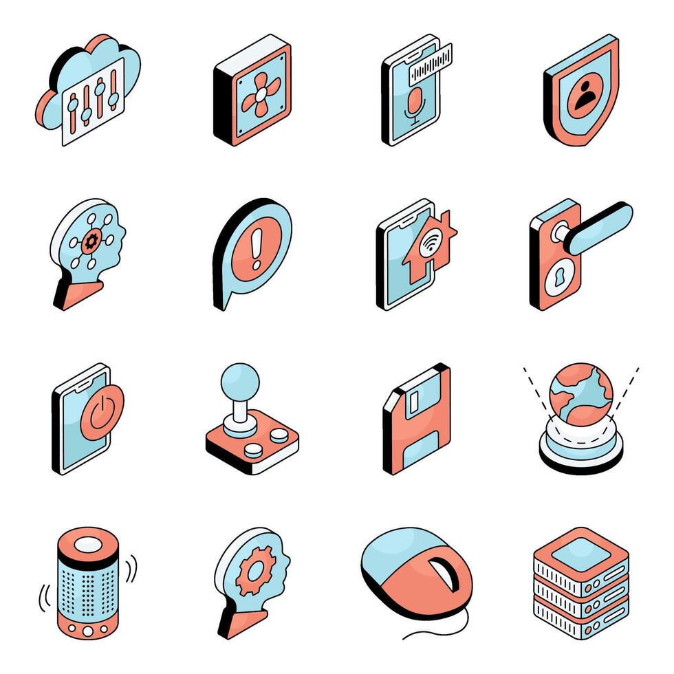 Pack of Network Flat Icon vector