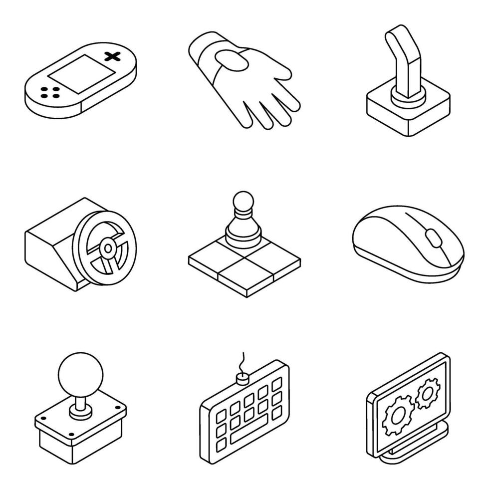 Set of Videos Games Flat Icons vector