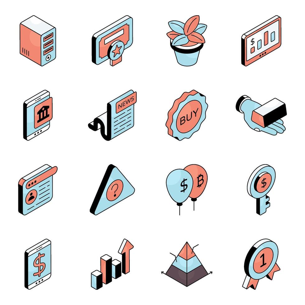 Pack of Startup Flat Icon vector